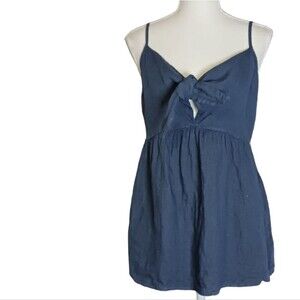 Blue Sleeveless Top w/Spaghetti Straps & Empire Waist Size M by: Terzo Millennio